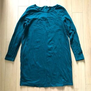 Fat Face Emerald Cotton Long Sleeve Dress Size L